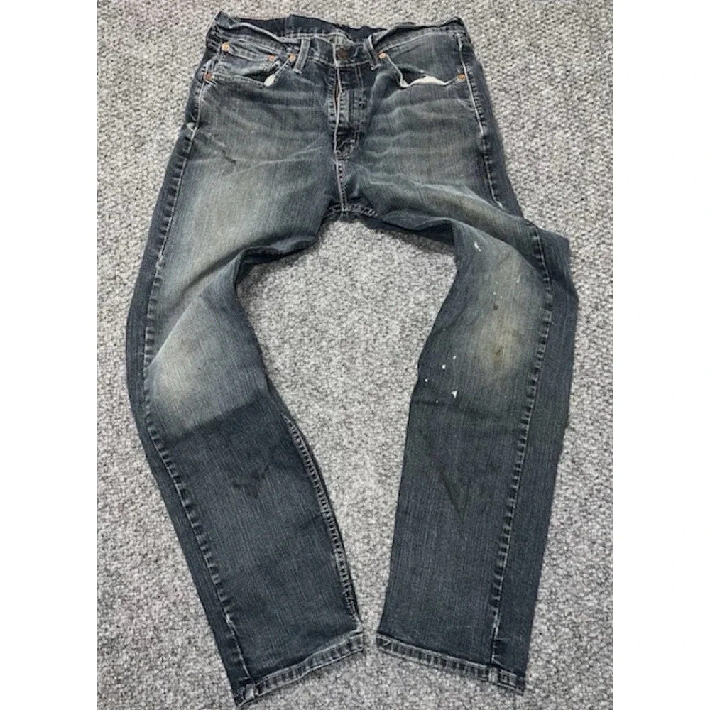 Y2K Levi's Men's Blue Medium Wash Straight‎ Denim Jeans Regular Fit Cotton 33x30
